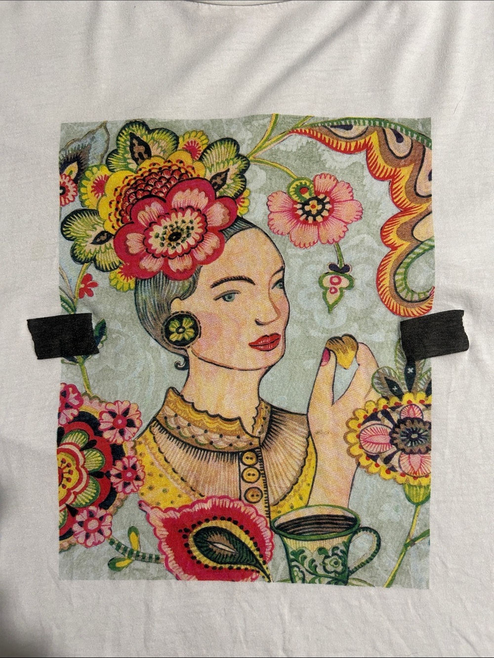 Desigual Frida Style Portrait white Boxy Tee
